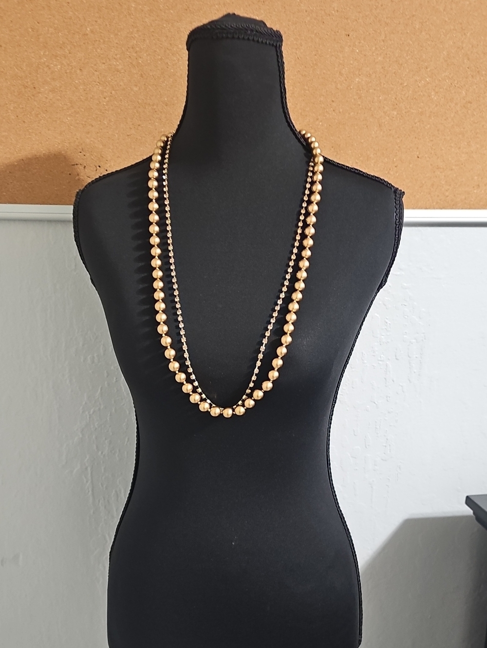 Carolee Layered Gold Bead Necklace